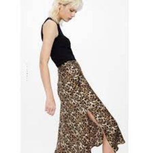 ZARA ANIMAL PRINT SATIN SKIRT